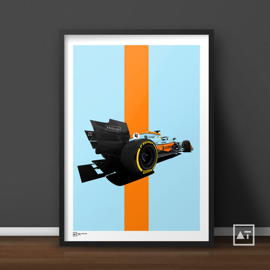 McLaren MCL35M, Lando Norris, 2021, Monaco, Formula-1 Print, F1 Poster Formula 1 Memorabilia