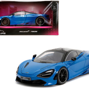 McLaren 720S Blue and Dark Blue with Black Top "Pink Slips" Series 1/24 Diecast Model Car by Jada Sports Car Racing Collectibles by Diecast Mania