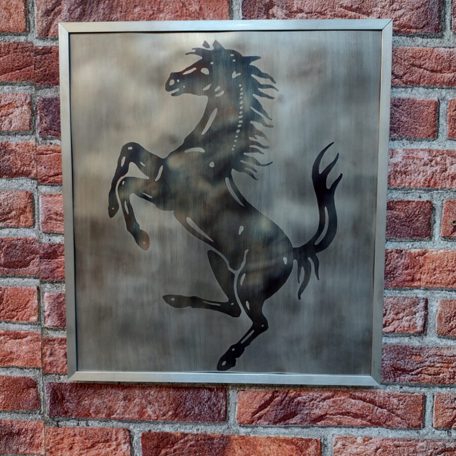 Cavallino rampante Ferrari logo stainless steel style. from the Ferrari Automotive store collection.
