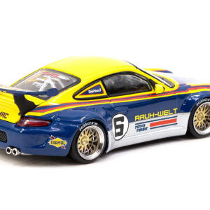 RWB 997 #6 Blue and Yellow with Graphics "FuelFest Tokyo" (2023) Special Edition "Hobby64" Series 1/64 Diecast Model Car by Tarmac Works by Diecast Mania