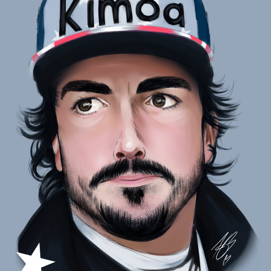 Fernando Alonso A4 Art Print - Digital Painting from the Fernando Alonso store collection.