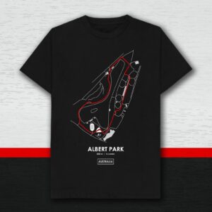 Albert Park Australia Racing Track T-Shirt (Black)  by Race Crate