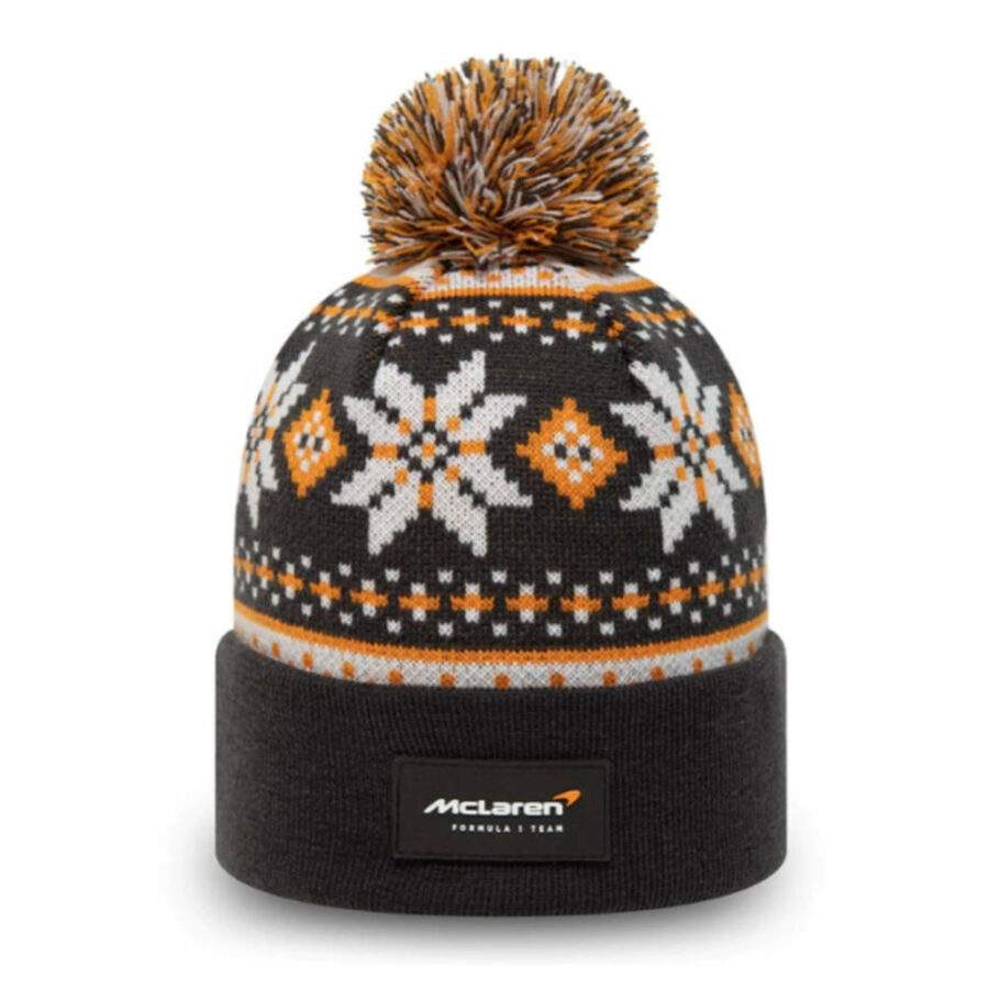2022 McLaren Snowflake Bobble Beanie from the Sports Car Racing Gifts store collection.
