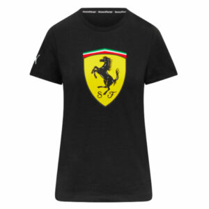 2023 Ferrari Fanwear Big Shield Tee (Black) - Ladies  by Race Crate