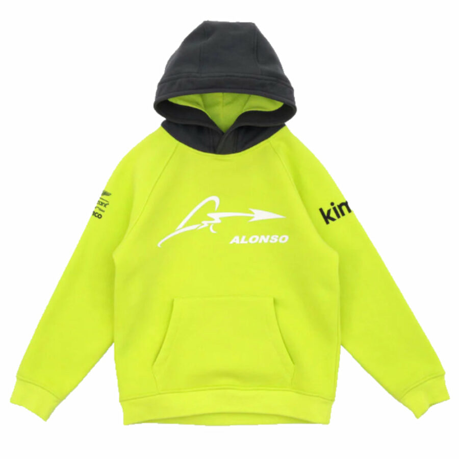 2023 Aston Martin Lifestyle Alonso Hoody (Lime Green) - Kids from the Fernando Alonso store collection.