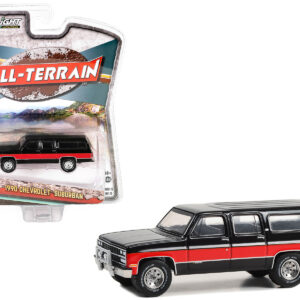 1990 Chevrolet Suburban Black and Red "All Terrain" Series 15 1/64 Diecast Model Car by Greenlight  by Diecast Mania