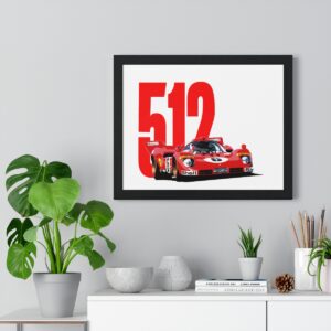 Ferrari 512 Framed Print Vintage Racing by MoRoarSport