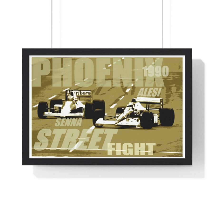 Ayrton Senna vs. Jean Alesi Framed Print from the Tyrrell F1 Team store collection.