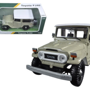 Toyota FJ40 Beige with White Top 1/24 Diecast Model Car by Motormax  by Diecast Mania