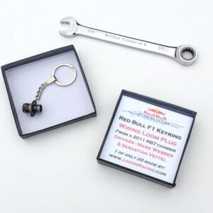 K06: Red Bull RB7 F1 racecar part keyring keychain - Mans guys Formula 1 car racing engineering motorsport mechanics driving gift from the F1 Collectibles store collection.