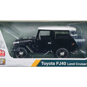 Toyota FJ40 Land Cruiser Black with White Top 1/24 Diecast Model Car by Motormax  by Diecast Mania