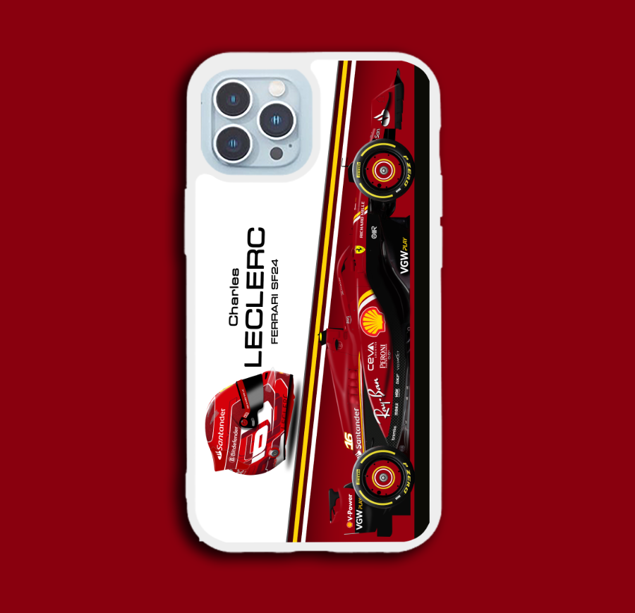 Charles Leclerc 2024 Ferrari SF24 F1 iPhone Samsung Galaxy Phone Case - Scuderia GP from the Ferrari F1 Memorabilia store collection.