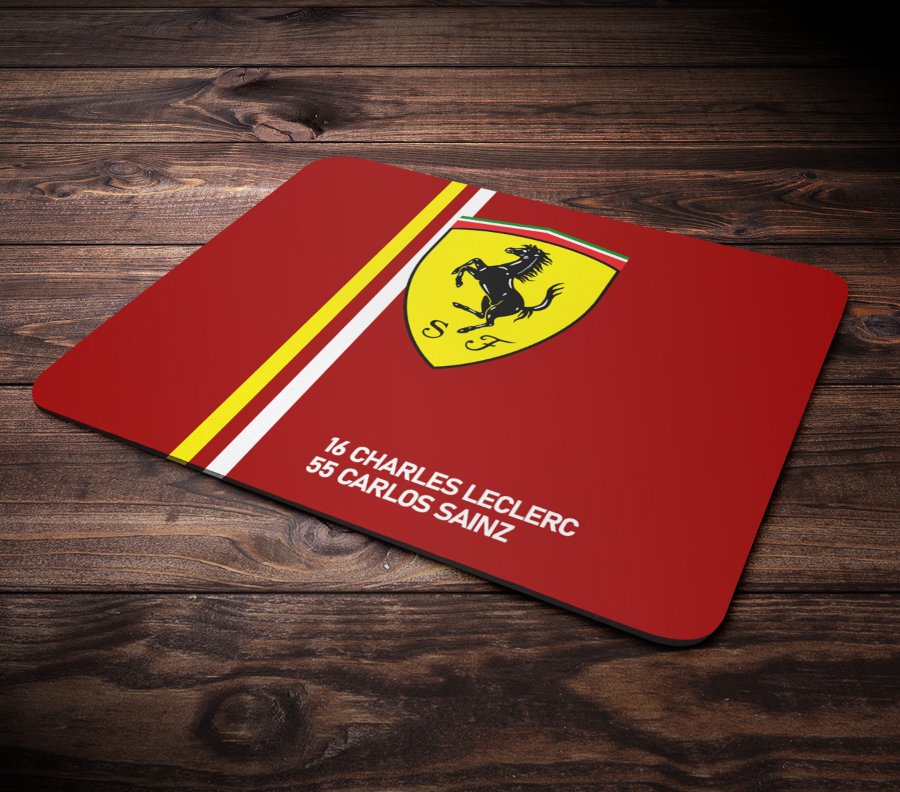 Ferrari 2024 F1 Mouse Mat Charles Leclerc Carlos Sainz - Scuderia GP Formula 1 Memorabilia
