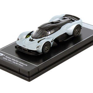Aston Martin Valkyrie Skyfall Silver Metallic with Black Top "Hypercar League Collection" 1/64 Diecast Model Car by PosterCars  by Diecast Mania