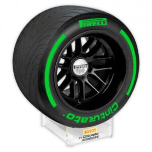 Miniature 1:2 Pirelli F1 Intermediate Tire from the Sports Car Racing Gifts store collection.
