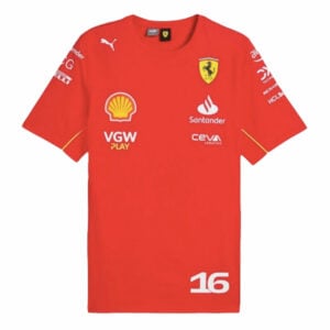 2024 Ferrari Charles Leclerc Driver T-Shirt (Red)  by Race Crate